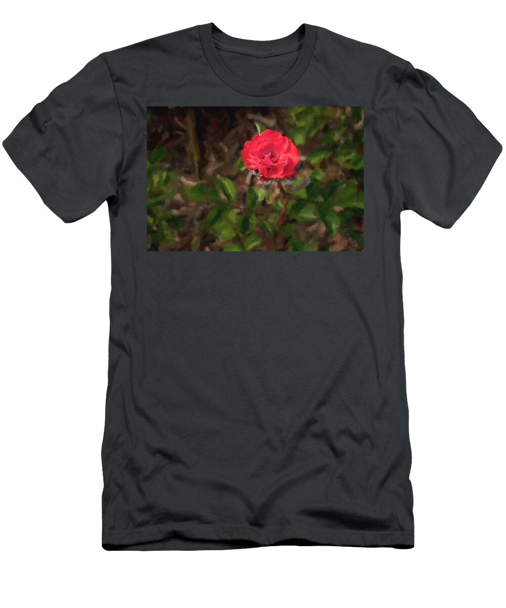 01 2026 5 Coral Drift Rose in Didgital Painting M K Miller T-Shirt