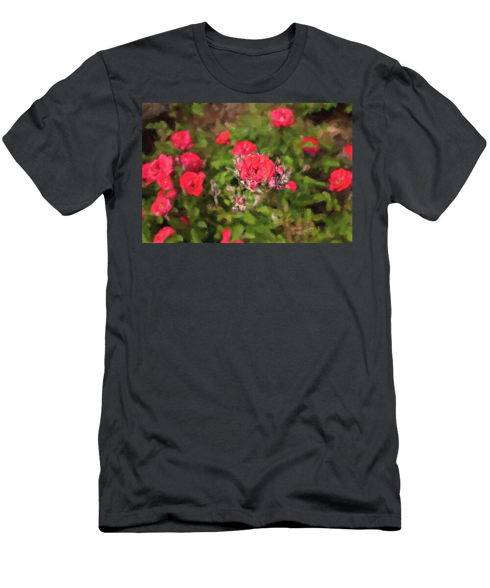 03 2026 5 Coral Drift Rose in Didgital Painting M K Miller T-Shirt