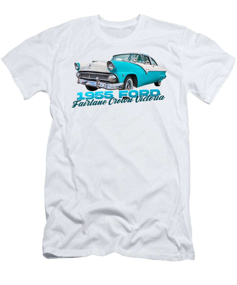 1 1955 Ford Fairlane Crown Victoria Skyliner Hardtop Sedan Gestalt Imagery T-Shirt