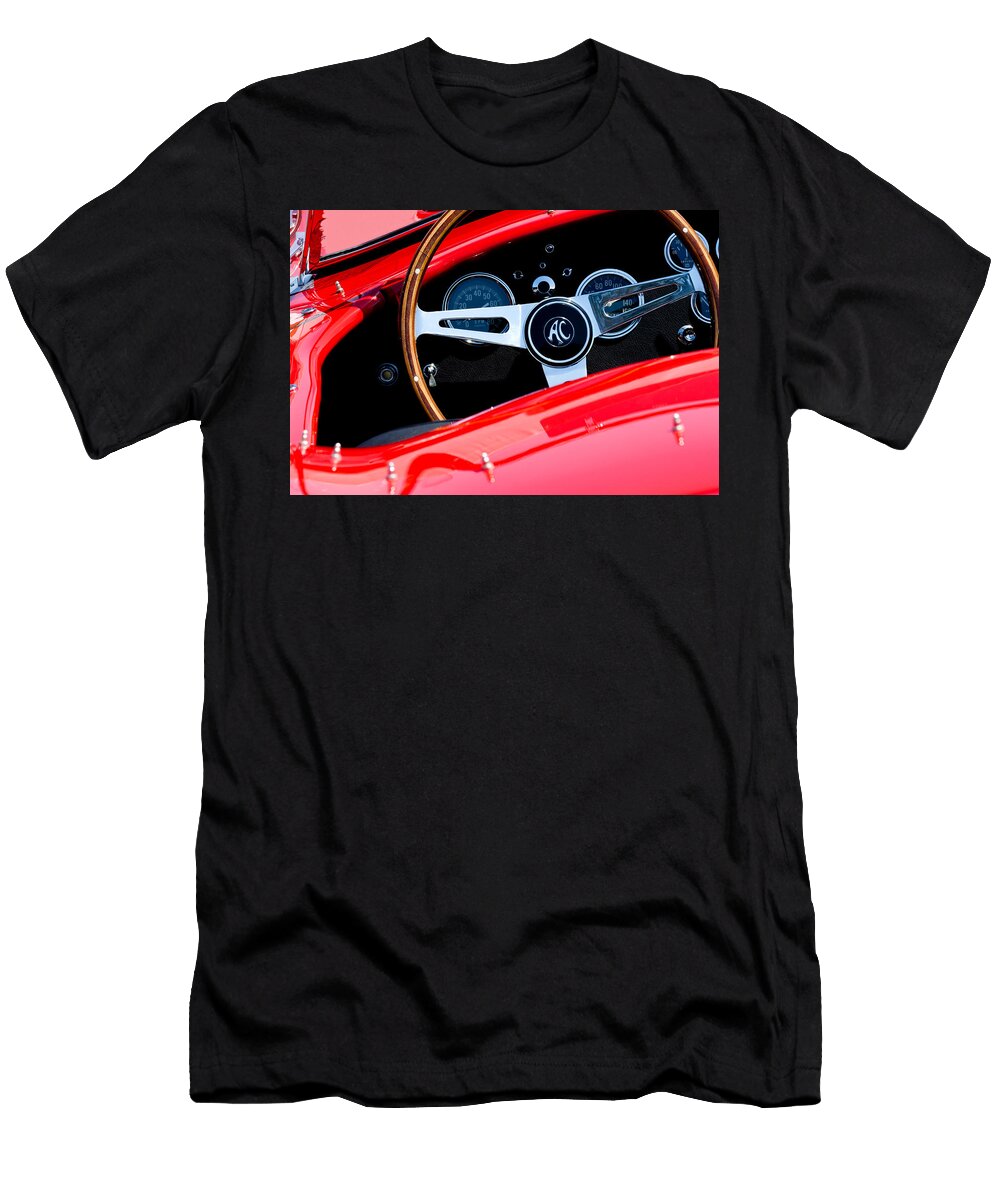 1 1965 Shelby Ac Cobra Roadster 289 Steering Wheel Emblem Jill Reger T-Shirt
