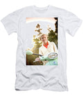 1 a Young Blonde Woman Wearing Stylish Christopher Cumming T-Shirt