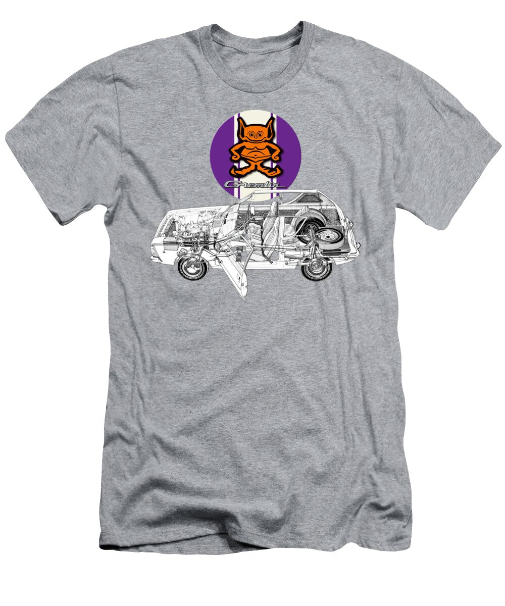 1 Amc Gremlin Cutaway Automotive Art Vladislav Shapovalenko T-Shirt
