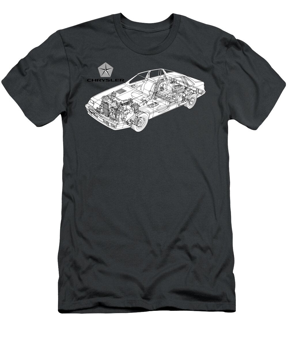 1 American Classic Sedan Chrysler Lebaron Gts Cutaway Art Vladyslav Shapovalenko T-Shirt