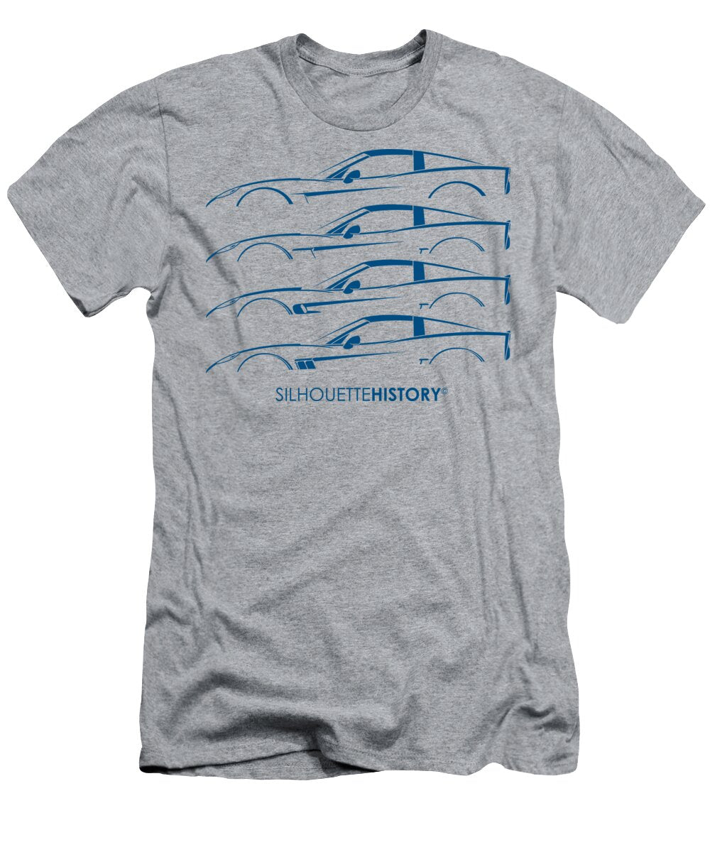 1 American Sports Car C6 Silhouettehistory Gabor Vida T-Shirt