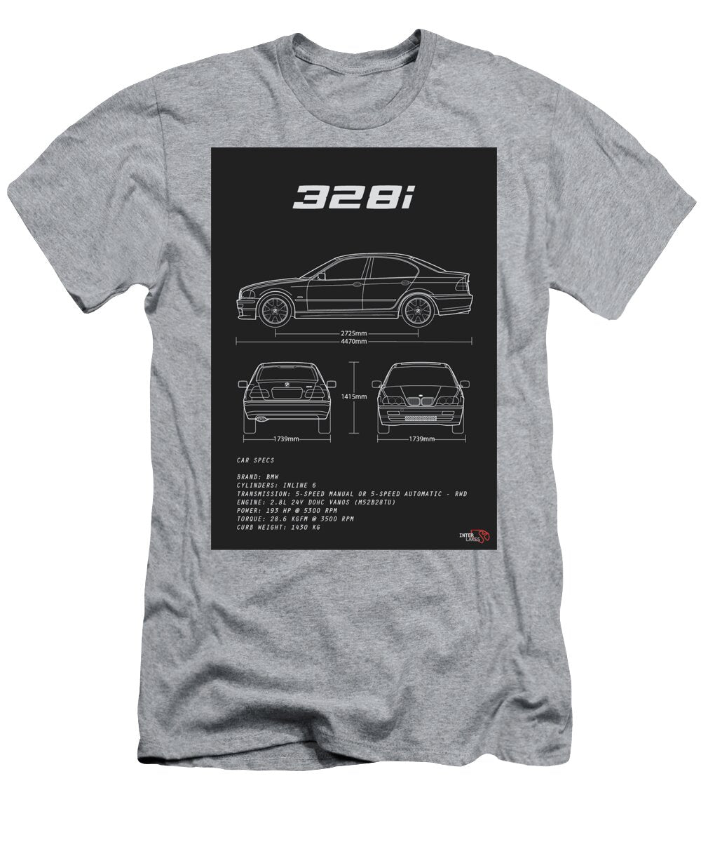 1 BMW 325i E36 Sedan Blueprint Interlakes Interlakes T-Shirt