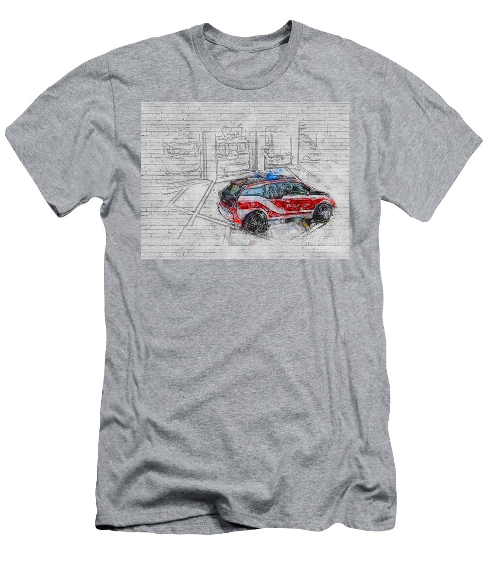 1 BMW Hatchback Fireman Electric Car Ashtyn Treutel T-Shirt