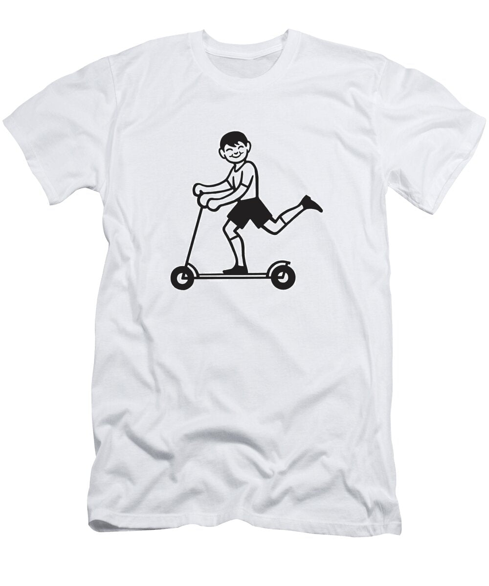 1 Boy on a Scooter Csa Images T-Shirt