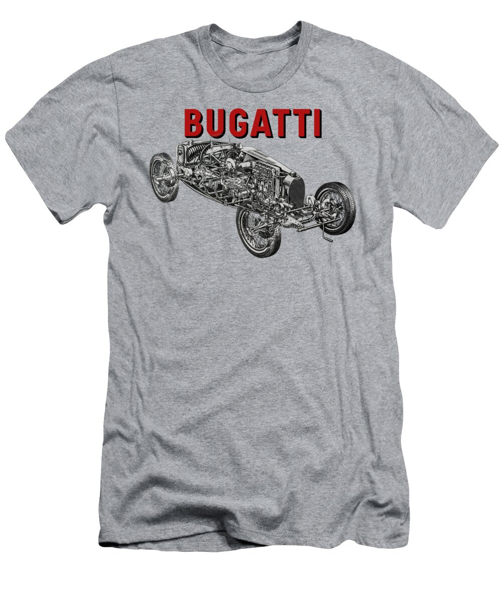 1 Bugatti Type 37 Grand Prix World Championship Cutaway Automotive Art Vladyslav Shapovalenko T-Shirt