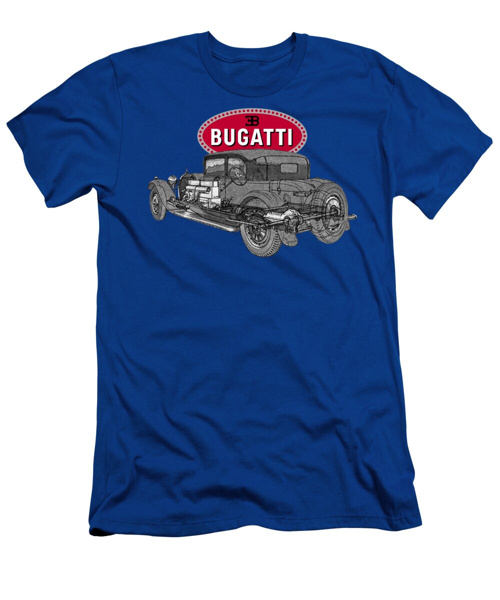 1 Bugatti Type 41 Royale Coupe Weymann Cutaway Automotive Art Vladyslav Shapovalenko T-Shirt