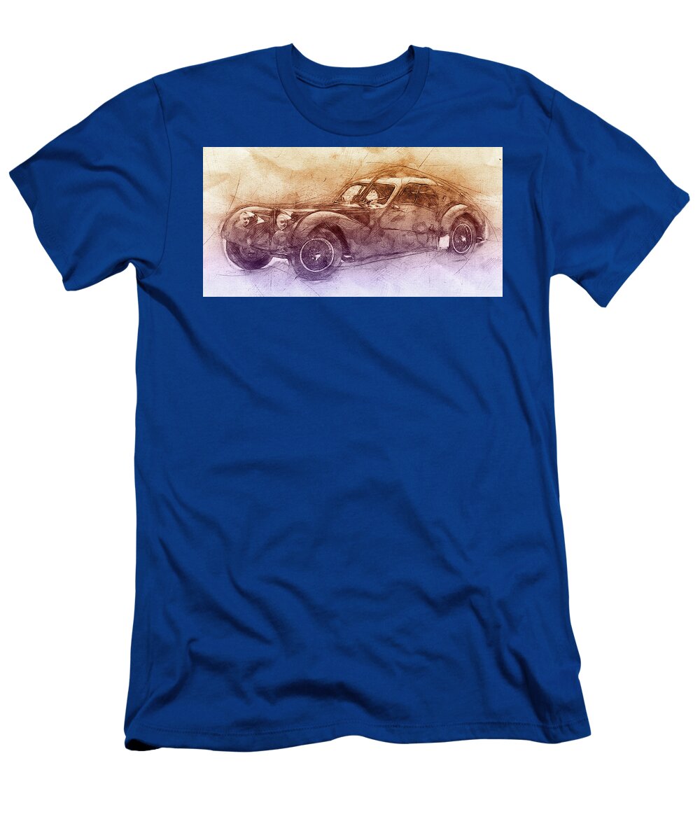 1 Bugatti Type 57 Atlantic 2 1934 Automotive Art Car Posters Studio Grafiikka T-Shirt