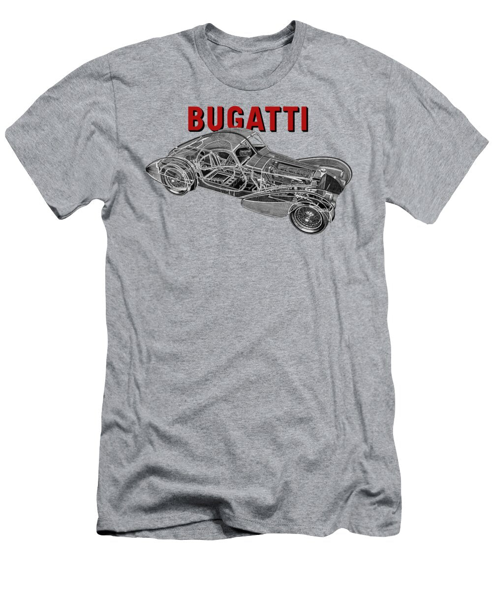 1 Bugatti Type 57sc Atlantis Cutaway Automotive Art Vladyslav Shapovalenko T-Shirt