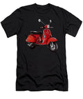 1 Classic Italian Vespa Scooter Black Background Lance Gambis T-Shirt