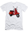 1 Classic Italian Vespa Scooter White Background Lance Gambis T-Shirt