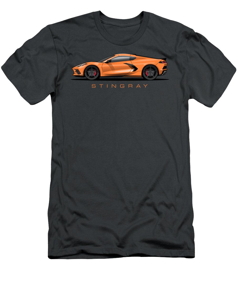 1 Corvette Stingray C8 Vector Illustration John Cassella T-Shirt