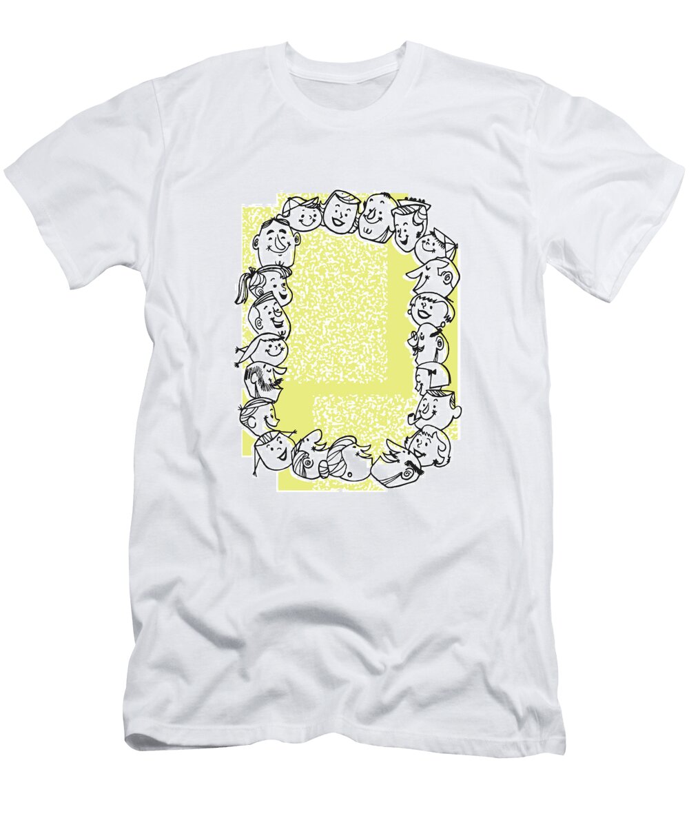 1 Crowd of People in a Circle Csa Images T-Shirt