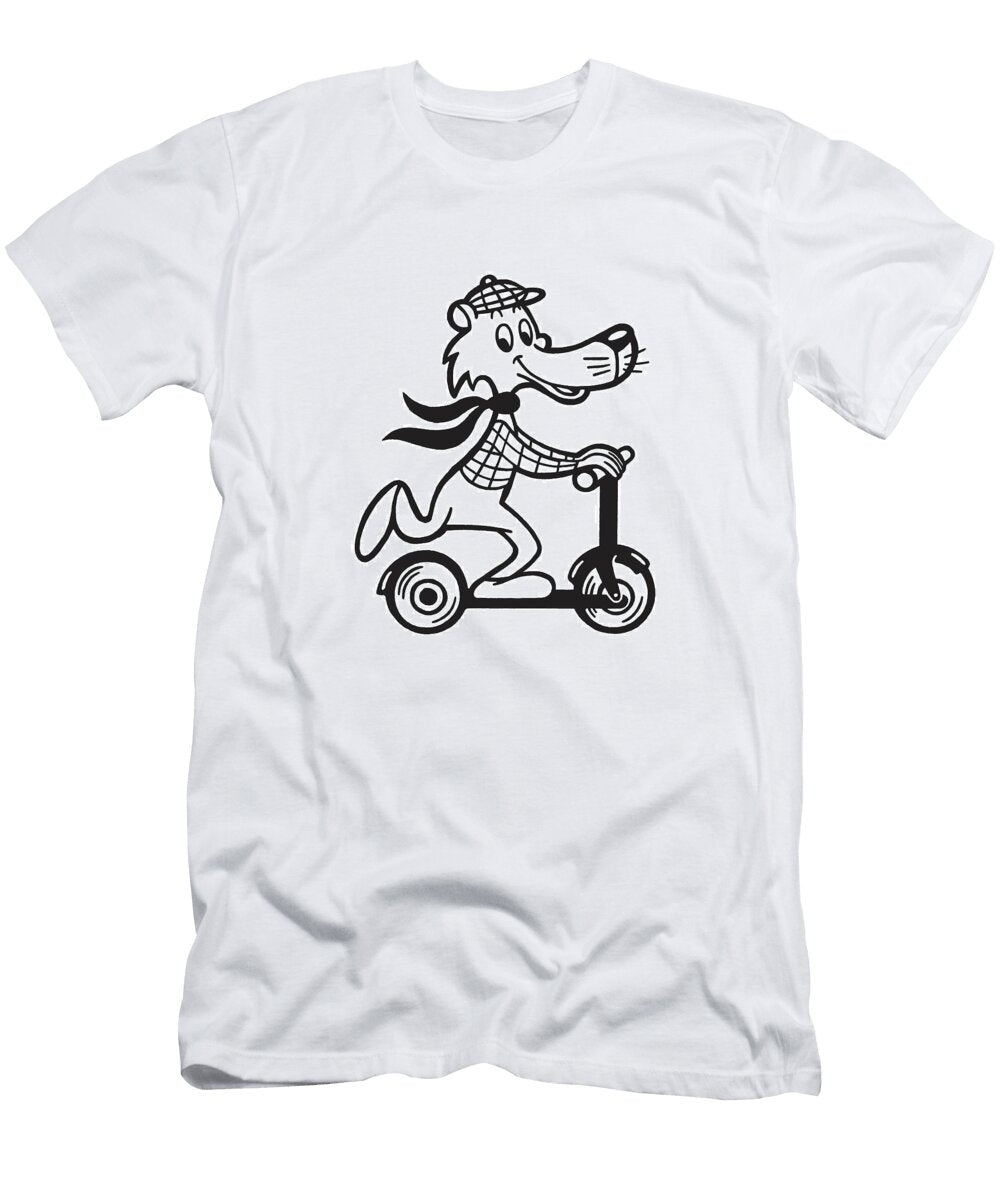1 Dog Riding a Scooter Csa Images T-Shirt