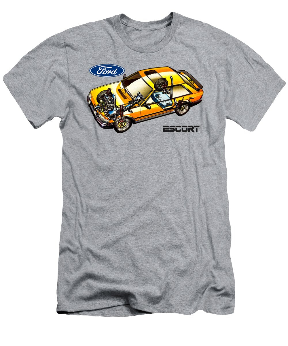 1 Exclusive Cutaway Art European Car 1980 Ford Escort Xr3 3 Door Hatchback Vlad Automotive T-Shirt