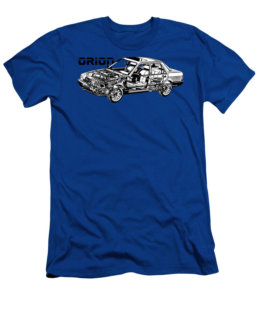 1 Exclusive Cutaway Art European Family Car 1983 Ford Orion 4 Door Sedan Vlad Automotive T-Shirt