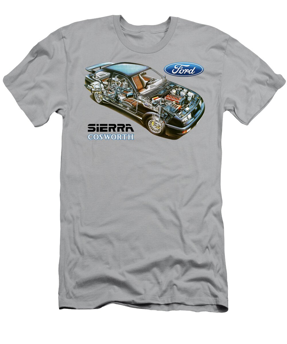 1 Exclusive Cutaway Art European Sport Car 1987 Ford Sierra Rs 500 Cosworth Turbo Hatchback Vlad Automotive T-Shirt