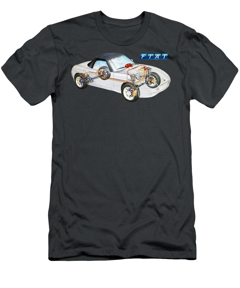 1 Exclusive Cutaway Art Famous Italian 2 Door Sport Car Fiat Barchetta Roadster 18 L Family B 16v I4 Vladyslav Shapovalenko T-Shirt