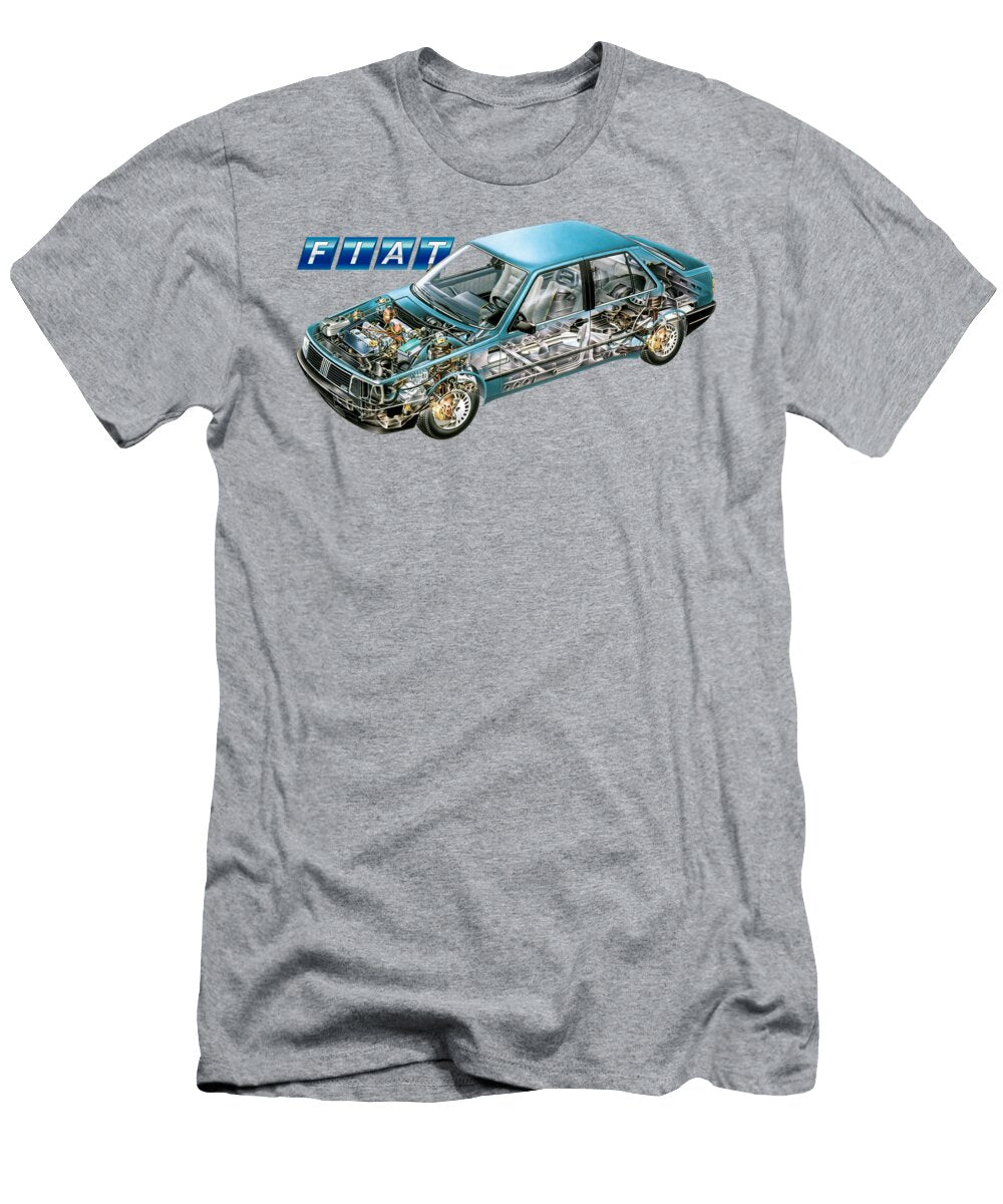 1 Exclusive Cutaway Art Famous Italian Luxury 4 Door Car Fiat Croma Sedan Vladyslav Shapovalenko T-Shirt