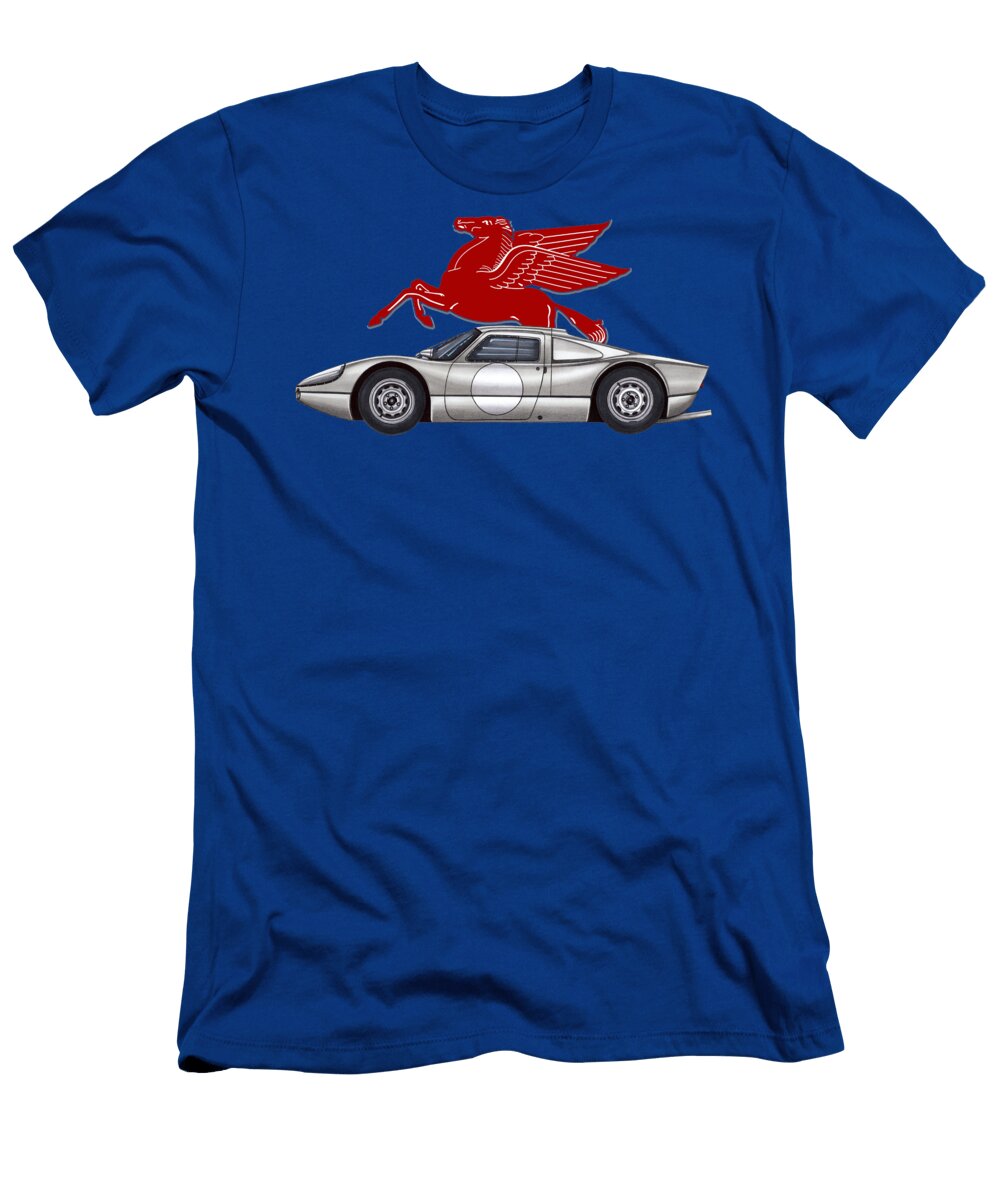 1 Exclusive Legendary Retro Racing Car Silver Porsche 904 6 Gts Coupe Pegasus 24 Hours of Le Mans Vladyslav Shapovalenko T-Shirt