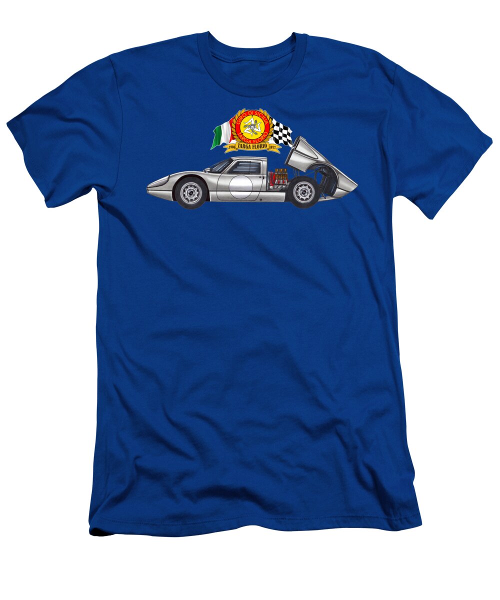 1 Exclusive Legendary Retro Racing Car Silver Porsche 904 6 Gts Coupe Targa Florio Vladyslav Shapovalenko T-Shirt