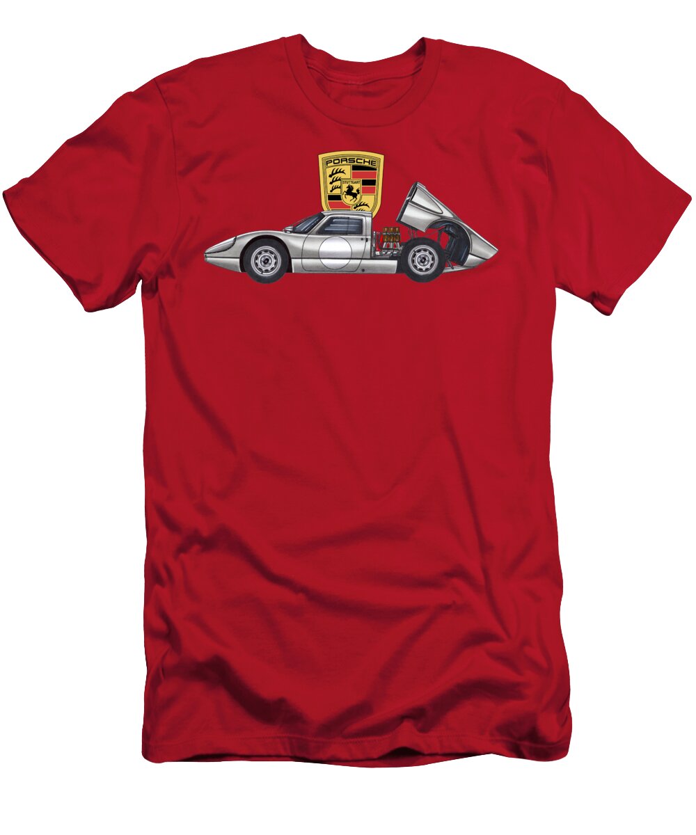 1 Exclusive Legendary Retro Racing Car Silver Sexy Porsche 904 6 Gts Coupe 24 Hours of Le Mans Vladyslav Shapovalenko T-Shirt