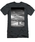 1 Footprints and Pilings on the Beach At Kirk Park By Grand Haven Randall Nyhof T-Shirt