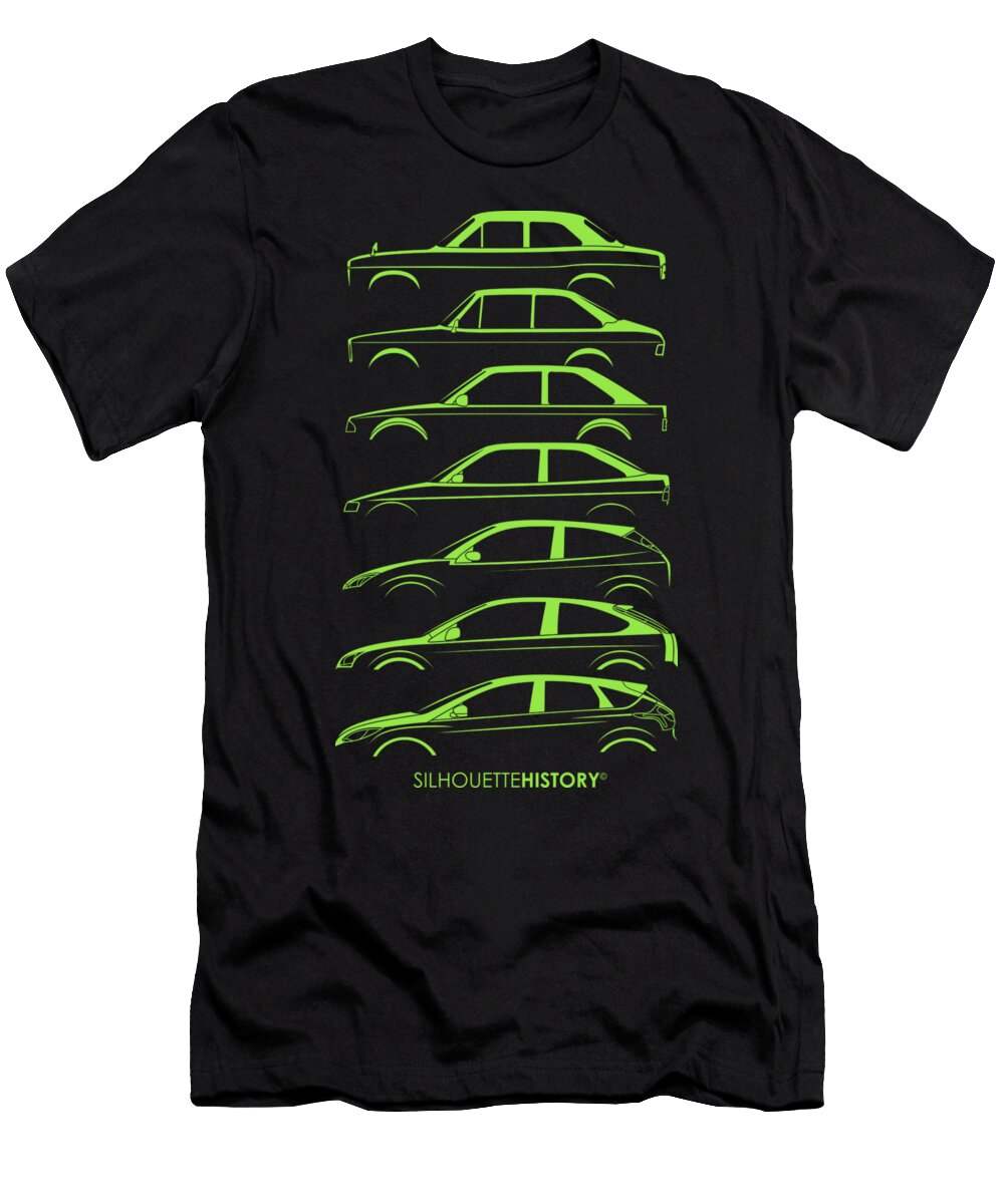 1 Ford Escort and Focus Silhouettehistory Gabor Vida T-Shirt