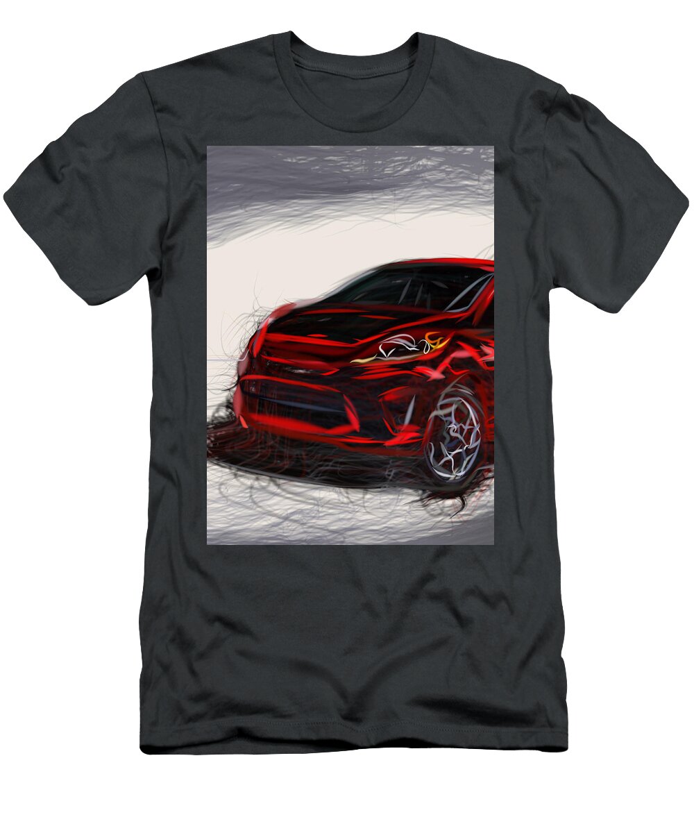 1 Ford Fiesta Hatchback Drawing Carstoon Concept T-Shirt