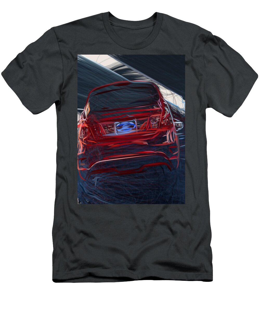 1 Ford Fiesta St Hatchback Drawing Carstoon Concept T-Shirt