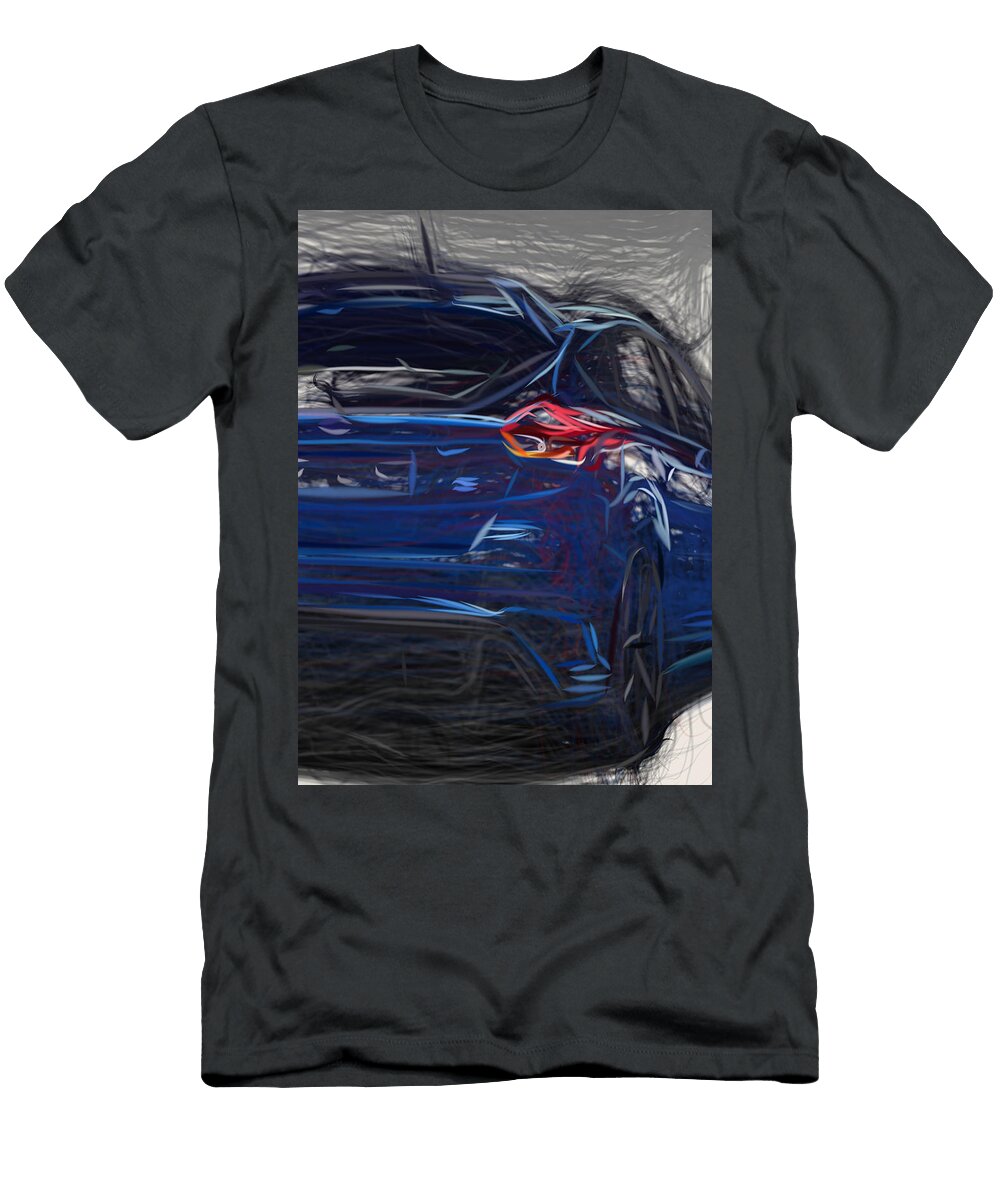 1 Ford Focus Rs Hatchback Drawing Carstoon Concept T-Shirt