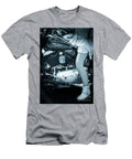 1 Girl in Short Skirt Astride Harley Davidson V Twin Black Motorcy Peter Noyce T-Shirt