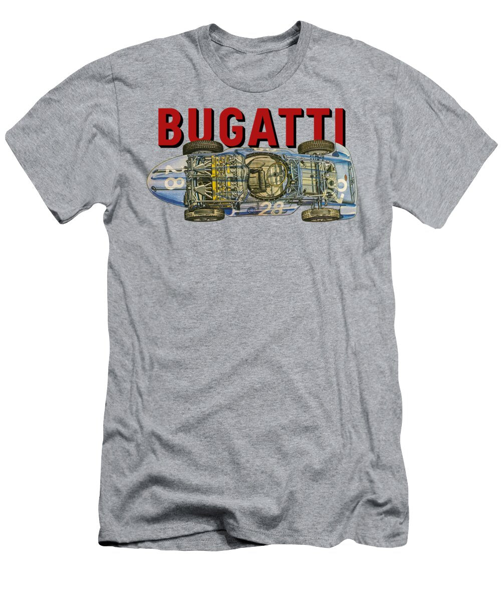1 Grand Prix Car Bugatti Type 251 1956 Cutaway Automotive Art Vladyslav Shapovalenko T-Shirt