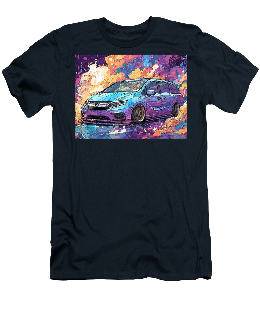 1 Honda Odyssey 2023 Minivan Colorful Car Abstract Design Vibrant Abstract Car Art Hollie Love T-Shirt