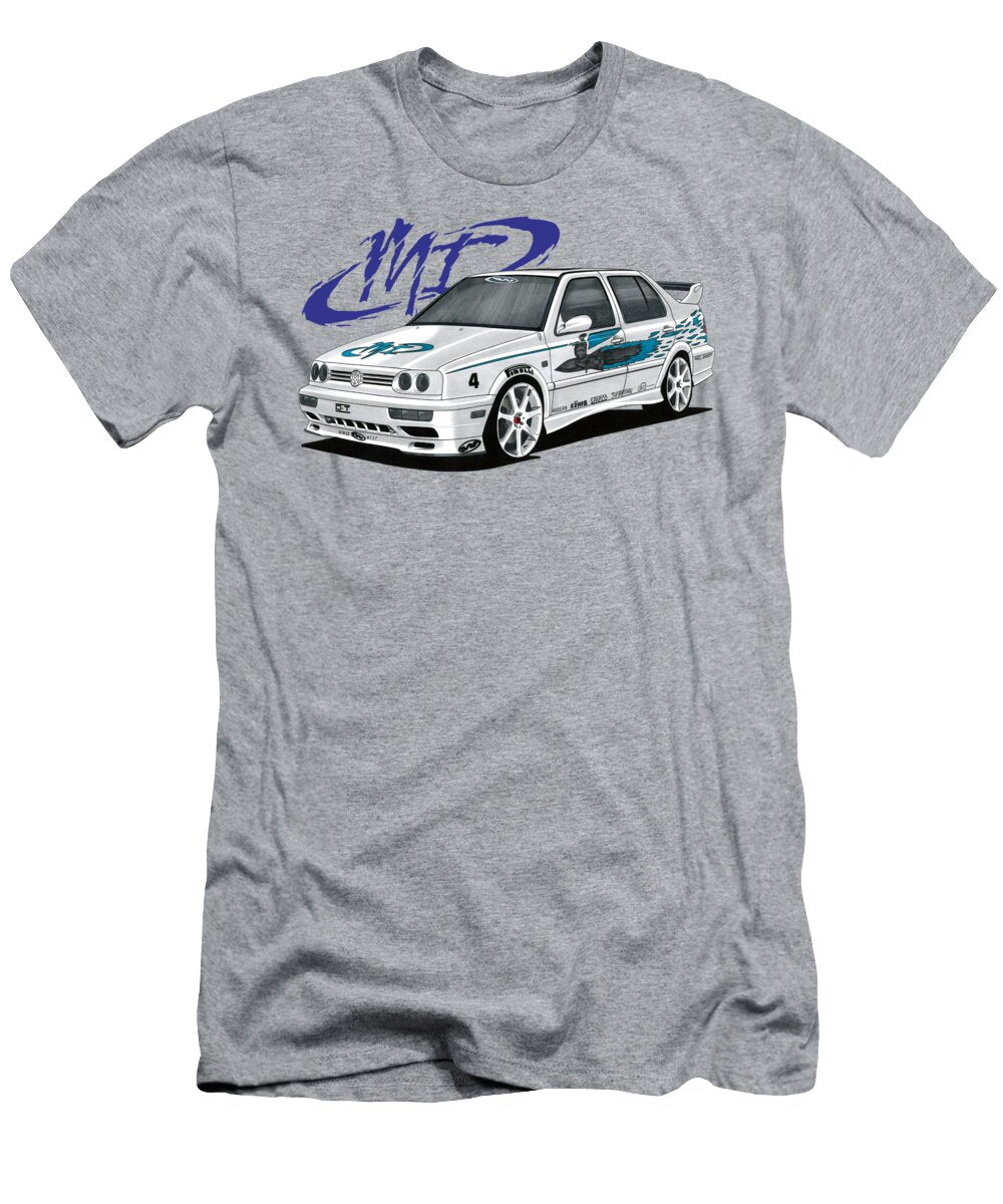 1 Iconic Legendary Movie Car Jesse Volkswagen Jetta Sedan Vr6 Twin Turbo the Fast and the Furious Vladyslav Shapovalenko T-Shirt