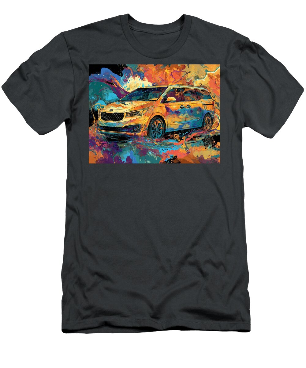 1 Kia Sedona 2015 Minivan Colorful Car Abstract Design Vibrant Abstract Car Art Hollie Love T-Shirt