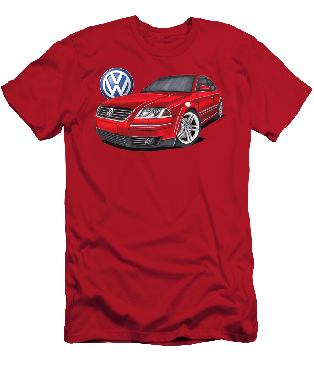 1 Legendary Iconic Germany Business Car Red Modern Volkswagen Passat Sedan B5 Vlad Automotive T-Shirt