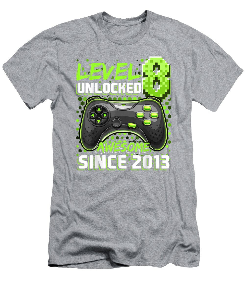 1 Level 8 Unlocked Awesome 2013 Video Game 8th Birthday Tori Joey T-Shirt