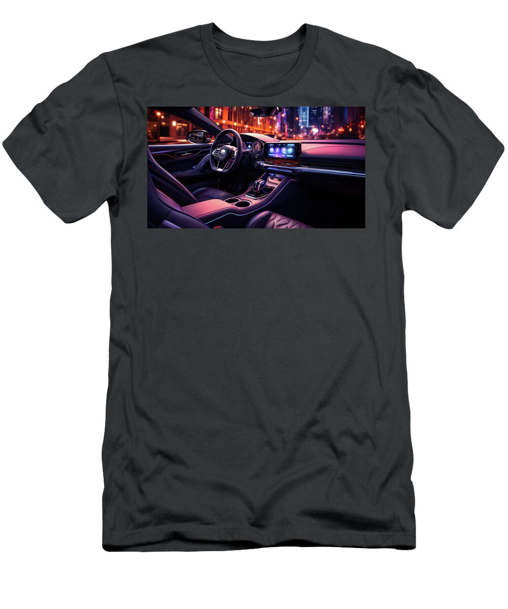 1 Luxurious Car Interior At Night Evie Carrier T-Shirt