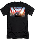 1 Modern Black Metallic Sedan Car on the Bridge Road Generic Desing Brandless Michal Bednarek T-Shirt
