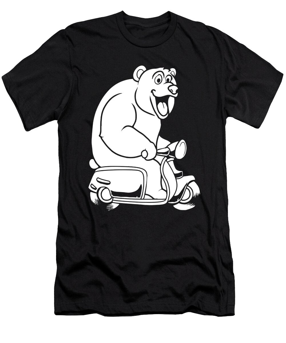 1 Moped Bear Motorbike Scooter Bike Crazy Squirrel T-Shirt