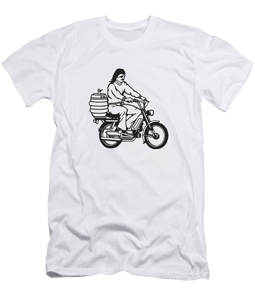 1 Moped Guy with Keg on the Back Csa Images T-Shirt
