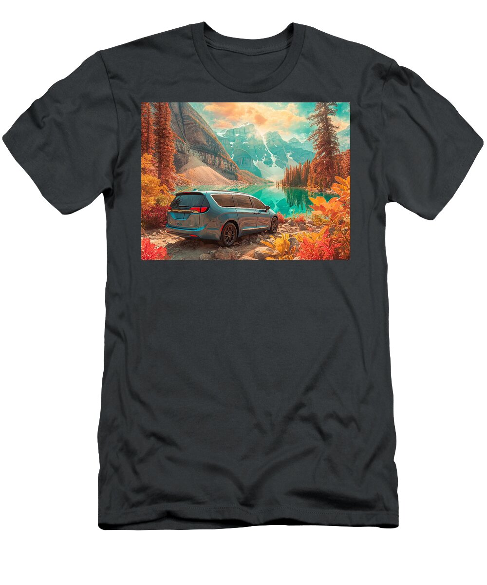 1 Mountain Road Trip Chrysler Pacifica 2023 Minivan Autumn Landscape Autumn Mountain Road Trip Hollie Love T-Shirt