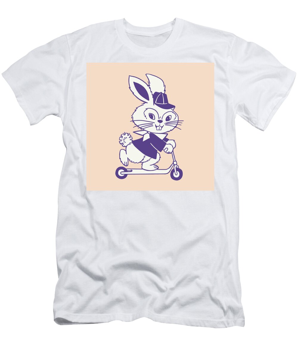 1 Rabbit Riding a Scooter Csa Images T-Shirt