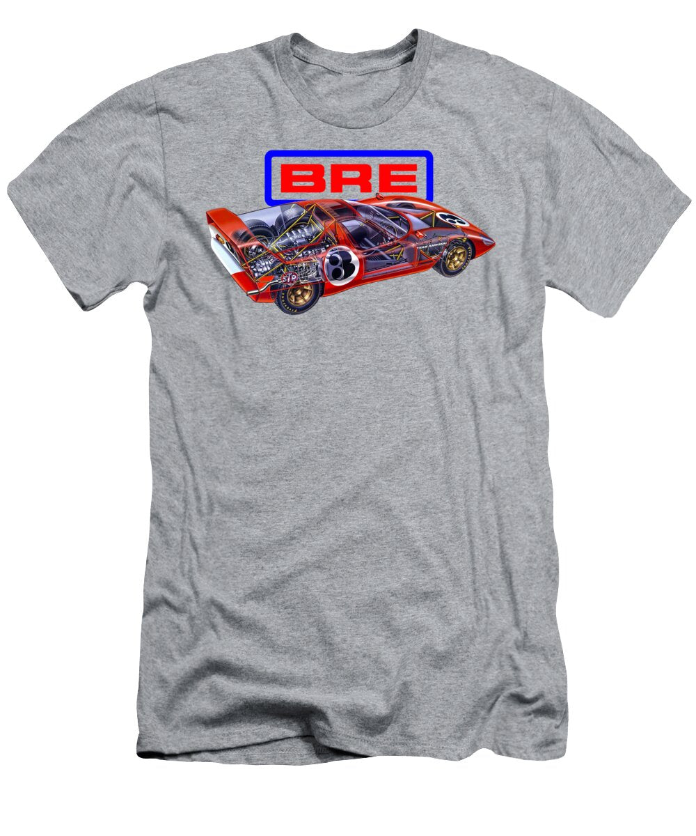 1 Red Beautiful Japanese Grand Prix Vintage Supercar Bre Hino Samurai 1967 Cutaway Automotive Art Vladyslav Shapovalenko T-Shirt