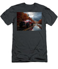 1 Red Truck on Scenic Autumn Road Evie Carrier T-Shirt