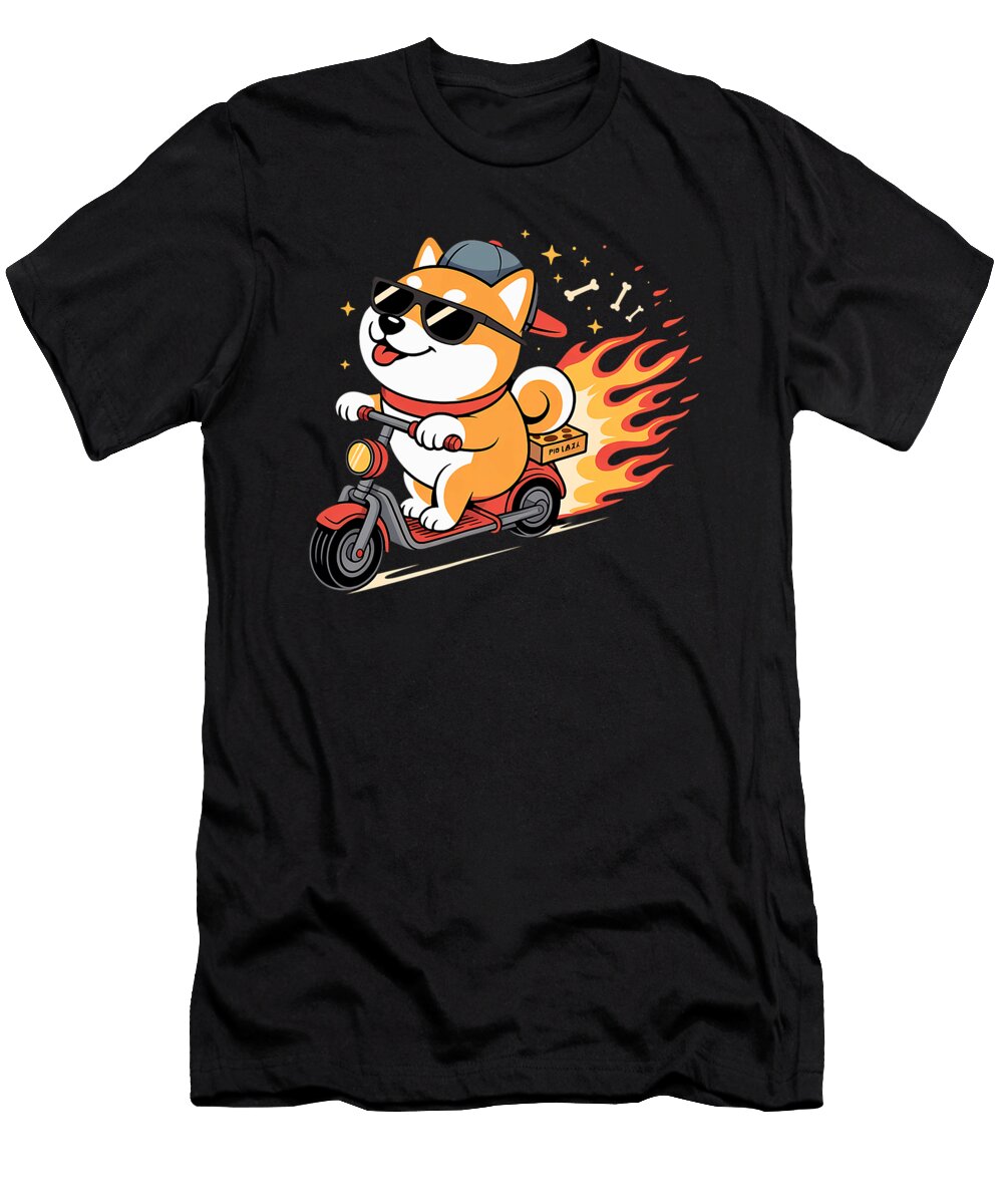 1 Shiba Inu Dog Scooter Meme Doggo Core Style Studi Alex T-Shirt
