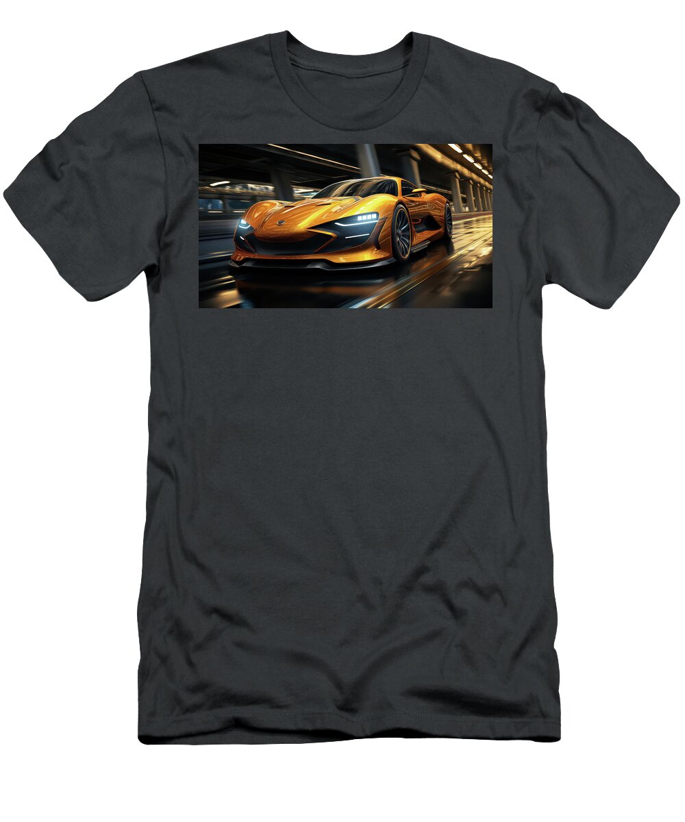 1 Sleek Orange Sports Car Evie Carrier T-Shirt